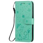 For iPhone 11 Pro Cat Bee Embossing Pattern Shockproof Horizontal Flip Leather Case with Holder & Card Slots & Wallet(Green) - 2