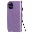 For iPhone 11 Pro Cat Bee Embossing Pattern Shockproof Horizontal Flip Leather Case with Holder & Card Slots & Wallet(Purple) - 3
