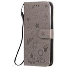 For iPhone 11 Pro Cat Bee Embossing Pattern Shockproof Horizontal Flip Leather Case with Holder & Card Slots & Wallet(Grey) - 2