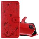 For iPhone 11 Pro Cat Bee Embossing Pattern Shockproof Horizontal Flip Leather Case with Holder & Card Slots & Wallet(Red) - 1