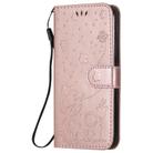 For iPhone 11 Pro Cat Bee Embossing Pattern Shockproof Horizontal Flip Leather Case with Holder & Card Slots & Wallet(Rose Gold) - 2