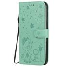 For iPhone 11 Pro Max Cat Bee Embossing Pattern Shockproof Horizontal Flip Leather Case with Holder & Card Slots & Wallet(Green) - 2