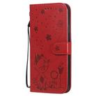 For iPhone 11 Pro Max Cat Bee Embossing Pattern Shockproof Horizontal Flip Leather Case with Holder & Card Slots & Wallet(Red) - 1