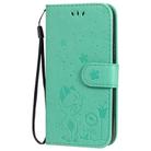 For iPhone 12 mini Cat Bee Embossing Pattern Shockproof Horizontal Flip Leather Case with Holder & Card Slots & Wallet(Green) - 2