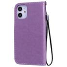 For iPhone 12 mini Cat Bee Embossing Pattern Shockproof Horizontal Flip Leather Case with Holder & Card Slots & Wallet(Purple) - 3