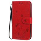 For iPhone 12 mini Cat Bee Embossing Pattern Shockproof Horizontal Flip Leather Case with Holder & Card Slots & Wallet(Red) - 2