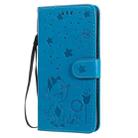 For iPhone 12 / 12 Pro Cat Bee Embossing Pattern Shockproof Horizontal Flip Leather Case with Holder & Card Slots & Wallet(Blue) - 2