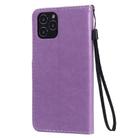 For iPhone 12 / 12 Pro Cat Bee Embossing Pattern Shockproof Horizontal Flip Leather Case with Holder & Card Slots & Wallet(Purple) - 3