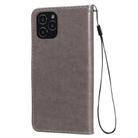 For iPhone 12 / 12 Pro Cat Bee Embossing Pattern Shockproof Horizontal Flip Leather Case with Holder & Card Slots & Wallet(Grey) - 3
