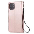 For iPhone 12 / 12 Pro Cat Bee Embossing Pattern Shockproof Horizontal Flip Leather Case with Holder & Card Slots & Wallet(Rose Gold) - 3