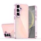 For Samsung Galaxy S25 5G Plating Gradient Discolor Phone Case(Pink) - 1