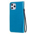 For iPhone 12 Pro Max Cat Bee Embossing Pattern Shockproof Horizontal Flip Leather Case with Holder & Card Slots & Wallet(Blue) - 3