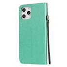 For iPhone 12 Pro Max Cat Bee Embossing Pattern Shockproof Horizontal Flip Leather Case with Holder & Card Slots & Wallet(Green) - 3