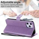 For iPhone 12 Pro Max Cat Bee Embossing Pattern Shockproof Horizontal Flip Leather Case with Holder & Card Slots & Wallet(Purple) - 4