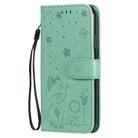 For iPhone X / XS Cat Bee Embossing Pattern Shockproof Horizontal Flip Leather Case with Holder & Card Slots & Wallet(Green) - 2