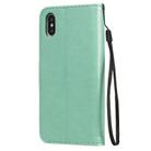 For iPhone X / XS Cat Bee Embossing Pattern Shockproof Horizontal Flip Leather Case with Holder & Card Slots & Wallet(Green) - 3