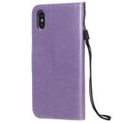 For iPhone X / XS Cat Bee Embossing Pattern Shockproof Horizontal Flip Leather Case with Holder & Card Slots & Wallet(Purple) - 3