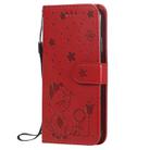 For iPhone X / XS Cat Bee Embossing Pattern Shockproof Horizontal Flip Leather Case with Holder & Card Slots & Wallet(Red) - 2