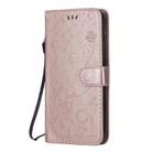 For iPhone XR Cat Bee Embossing Pattern Shockproof Horizontal Flip Leather Case with Holder & Card Slots & Wallet(Rose Gold) - 1