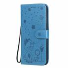 For iPhone XS Max Cat Bee Embossing Pattern Shockproof Horizontal Flip Leather Case with Holder & Card Slots & Wallet(Blue) - 1