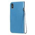 For iPhone XS Max Cat Bee Embossing Pattern Shockproof Horizontal Flip Leather Case with Holder & Card Slots & Wallet(Blue) - 2