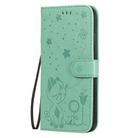 For iPhone XS Max Cat Bee Embossing Pattern Shockproof Horizontal Flip Leather Case with Holder & Card Slots & Wallet(Green) - 2