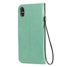 For iPhone XS Max Cat Bee Embossing Pattern Shockproof Horizontal Flip Leather Case with Holder & Card Slots & Wallet(Green) - 3