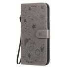 For iPhone XS Max Cat Bee Embossing Pattern Shockproof Horizontal Flip Leather Case with Holder & Card Slots & Wallet(Grey) - 2
