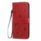 For iPhone XS Max Cat Bee Embossing Pattern Shockproof Horizontal Flip Leather Case with Holder & Card Slots & Wallet(Red) - 2