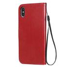 For iPhone XS Max Cat Bee Embossing Pattern Shockproof Horizontal Flip Leather Case with Holder & Card Slots & Wallet(Red) - 3