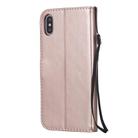 For iPhone XS Max Cat Bee Embossing Pattern Shockproof Horizontal Flip Leather Case with Holder & Card Slots & Wallet(Rose Gold) - 3