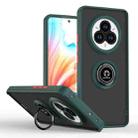 For Realme 14 Pro Q Shadow 1 Series TPU Hybrid PC Phone Case with Ring(Dark Green) - 1