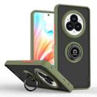 For Realme 14 Pro+ Q Shadow 1 Series TPU Hybrid PC Phone Case with Ring(Army Green) - 1
