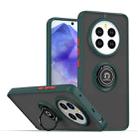 For Realme 12+ 5G / 12 4G Q Shadow 1 Series TPU + PC Phone Case with Ring(Dark Green) - 1