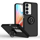 For Realme C75 4G / 14x Global Q Shadow 1 Series TPU + PC Phone Case with Ring(Black+Black) - 1