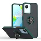 For Realme C30 / C33 Q Shadow 1 Series TPU + PC Phone Case with Ring(Dark Green) - 1