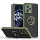 For Realme 9 Pro+ Q Shadow 1 Series TPU + PC Phone Case with Ring(Army Green) - 1