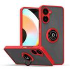 For Realme 10 Pro Q Shadow 1 Series TPU + PC Phone Case with Ring(Red) - 1