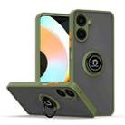 For Realme 10 Pro Q Shadow 1 Series TPU + PC Phone Case with Ring(Army Green) - 1