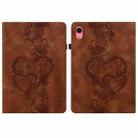 For iPad 2025 / 2022 Love Hearts Embossed Leather Smart Tablet Case(Brown) - 1