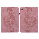 For iPad 2025 / 2022 Love Hearts Embossed Leather Smart Tablet Case(Pink) - 1