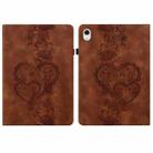 For iPad Air 11 2025 / 2024 Love Hearts Embossed Leather Smart Tablet Case(Brown) - 1