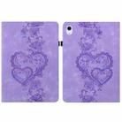 For iPad Air 11 2025 / 2024 Love Hearts Embossed Leather Smart Tablet Case(Purple) - 1