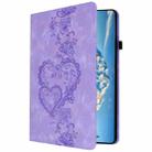 For iPad Air 11 2025 / 2024 Love Hearts Embossed Leather Smart Tablet Case(Purple) - 2