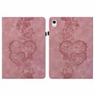 For iPad Air 11 2025 / 2024 Love Hearts Embossed Leather Smart Tablet Case(Pink) - 1