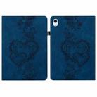 For iPad Air 11 2025 / 2024 Love Hearts Embossed Leather Smart Tablet Case(Dark Blue) - 1