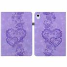 For iPad Air 13 2025 / 2024 / Pro 12.9 Love Hearts Embossed Leather Smart Tablet Case(Purple) - 1