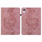 For iPad mini 6 / mini 2024 Love Hearts Embossed Leather Smart Tablet Case(Pink) - 1