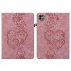 For iPad Pro 13 2024 Love Hearts Embossed Leather Smart Tablet Case(Pink) - 1