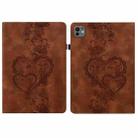 For iPad Pro 11 2024 Love Hearts Embossed Leather Smart Tablet Case(Brown) - 1